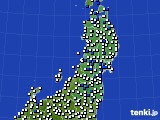 東北地方のアメダス実況(風向・風速)(2016年06月18日)