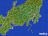 関東・甲信地方のアメダス実況(気温)(2016年06月19日)