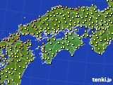 四国地方のアメダス実況(気温)(2016年06月19日)