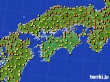 四国地方のアメダス実況(気温)(2016年06月20日)