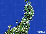 東北地方のアメダス実況(風向・風速)(2016年06月20日)