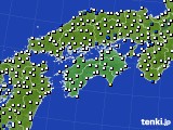 四国地方のアメダス実況(風向・風速)(2016年06月20日)