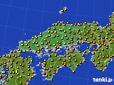 中国地方のアメダス実況(気温)(2016年06月21日)