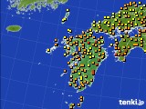 九州地方のアメダス実況(気温)(2016年06月21日)