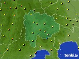 山梨県のアメダス実況(気温)(2016年06月22日)