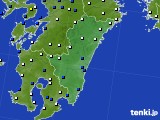 宮崎県のアメダス実況(風向・風速)(2016年06月24日)