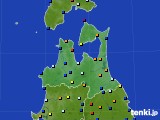 青森県のアメダス実況(日照時間)(2016年06月25日)