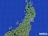 東北地方のアメダス実況(風向・風速)(2016年06月25日)