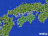 四国地方のアメダス実況(風向・風速)(2016年07月02日)