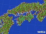 四国地方のアメダス実況(気温)(2016年07月03日)