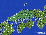 中国地方のアメダス実況(風向・風速)(2016年07月03日)