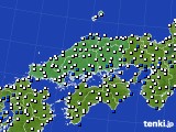 2016年07月03日の中国地方のアメダス(風向・風速)