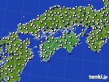 四国地方のアメダス実況(風向・風速)(2016年07月03日)