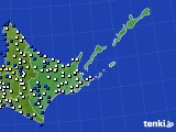 道東のアメダス実況(風向・風速)(2016年07月03日)