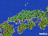 中国地方のアメダス実況(日照時間)(2016年07月04日)