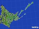 道東のアメダス実況(風向・風速)(2016年07月04日)