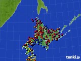 北海道地方のアメダス実況(日照時間)(2016年07月05日)