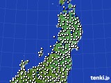 2016年07月05日の東北地方のアメダス(風向・風速)