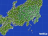 関東・甲信地方のアメダス実況(風向・風速)(2016年07月08日)