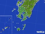 鹿児島県のアメダス実況(風向・風速)(2016年07月08日)