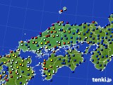 中国地方のアメダス実況(日照時間)(2016年07月09日)