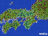 近畿地方のアメダス実況(日照時間)(2016年07月10日)