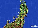 東北地方のアメダス実況(気温)(2016年07月10日)