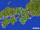 近畿地方のアメダス実況(気温)(2016年07月10日)