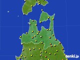 青森県のアメダス実況(気温)(2016年07月10日)