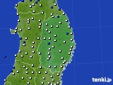 岩手県のアメダス実況(風向・風速)(2016年07月10日)