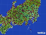 関東・甲信地方のアメダス実況(日照時間)(2016年07月11日)