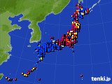 アメダス実況(日照時間)(2016年07月11日)