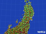 東北地方のアメダス実況(気温)(2016年07月11日)