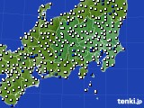関東・甲信地方のアメダス実況(風向・風速)(2016年07月11日)