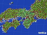 近畿地方のアメダス実況(気温)(2016年07月14日)