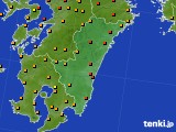 宮崎県のアメダス実況(気温)(2016年07月14日)