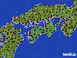 四国地方のアメダス実況(日照時間)(2016年07月18日)