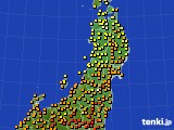 東北地方のアメダス実況(気温)(2016年07月19日)