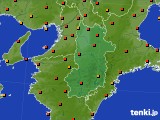 奈良県のアメダス実況(気温)(2016年07月19日)