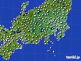 関東・甲信地方のアメダス実況(風向・風速)(2016年07月19日)