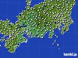 2016年07月19日の東海地方のアメダス(風向・風速)