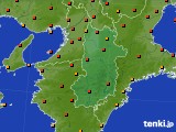 奈良県のアメダス実況(気温)(2016年07月20日)
