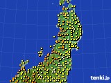 東北地方のアメダス実況(気温)(2016年07月21日)