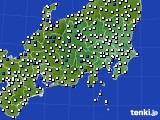 関東・甲信地方のアメダス実況(風向・風速)(2016年07月21日)