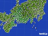 2016年07月21日の東海地方のアメダス(風向・風速)