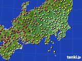 関東・甲信地方のアメダス実況(気温)(2016年07月22日)