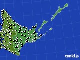 道東のアメダス実況(風向・風速)(2016年07月23日)