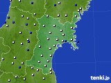 宮城県のアメダス実況(風向・風速)(2016年07月23日)