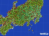 2016年07月24日の関東・甲信地方のアメダス(気温)