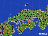 2016年07月24日の中国地方のアメダス(気温)